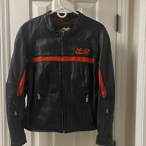 Harley-Davidson Black and Orange Leather Jacket